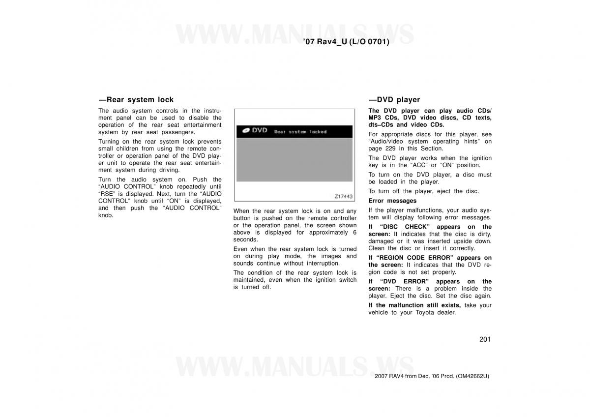 Toyota RAV4 III 3 owners manual / page 201