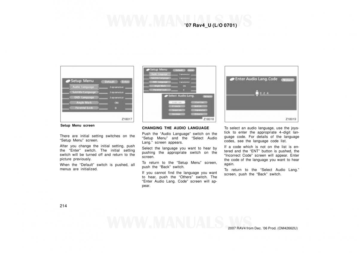 Toyota RAV4 III 3 owners manual / page 214