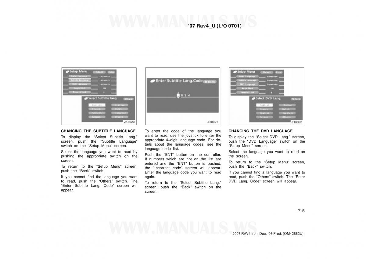 Toyota RAV4 III 3 owners manual / page 215