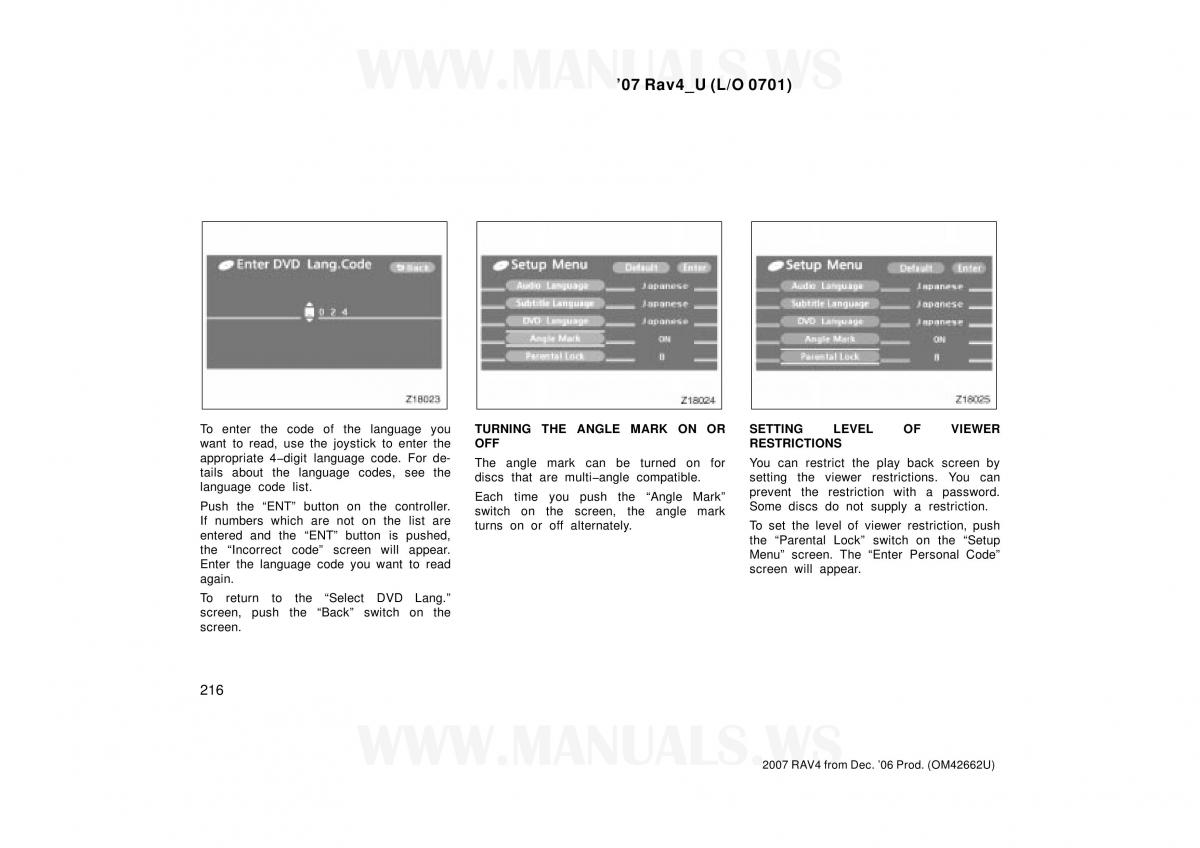 Toyota RAV4 III 3 owners manual / page 216