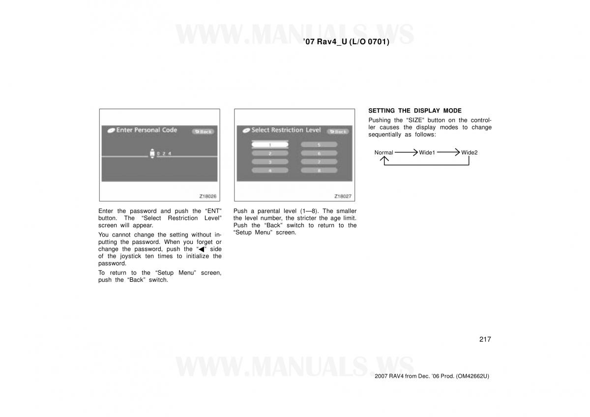 Toyota RAV4 III 3 owners manual / page 217