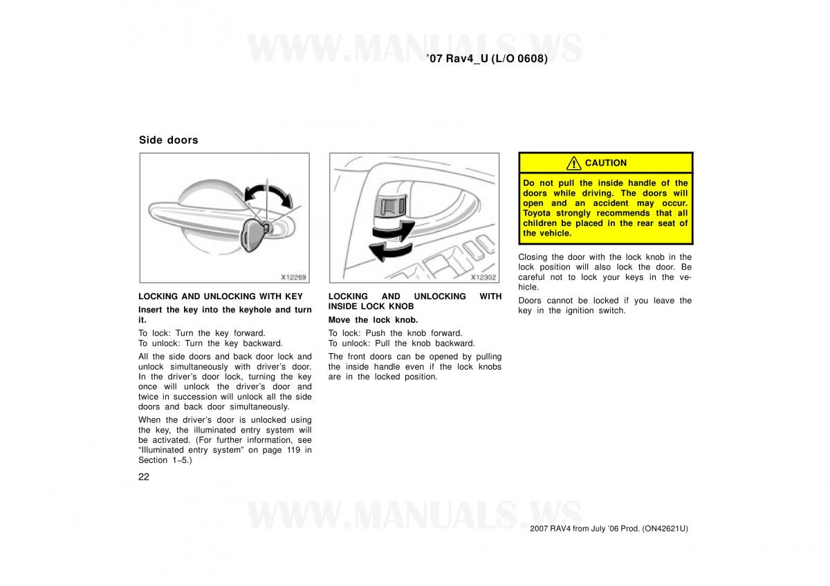 Toyota RAV4 III 3 owners manual / page 22