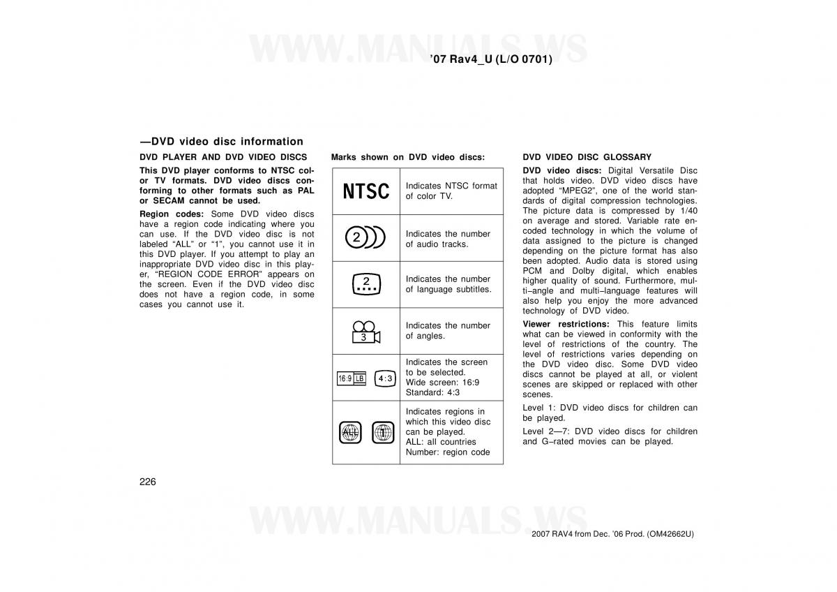 Toyota RAV4 III 3 owners manual / page 226