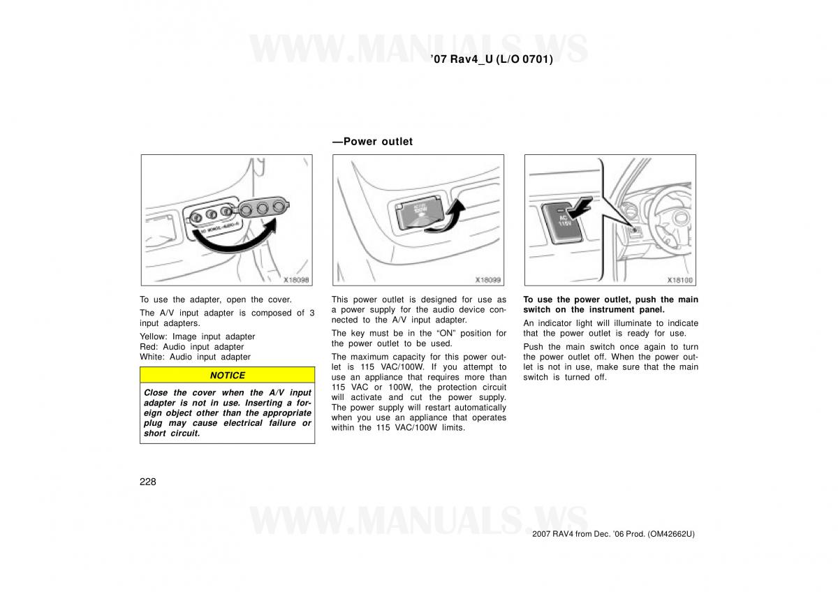 Toyota RAV4 III 3 owners manual / page 228