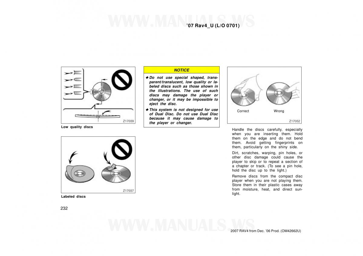 Toyota RAV4 III 3 owners manual / page 232