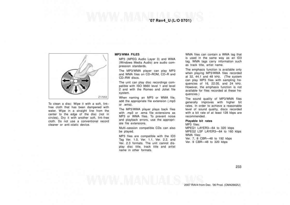 Toyota RAV4 III 3 owners manual / page 233