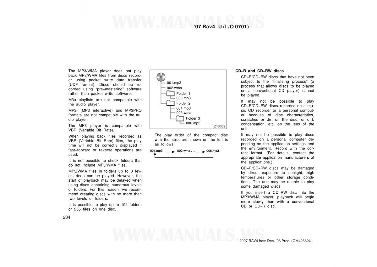 Toyota RAV4 III 3 owners manual / page 234