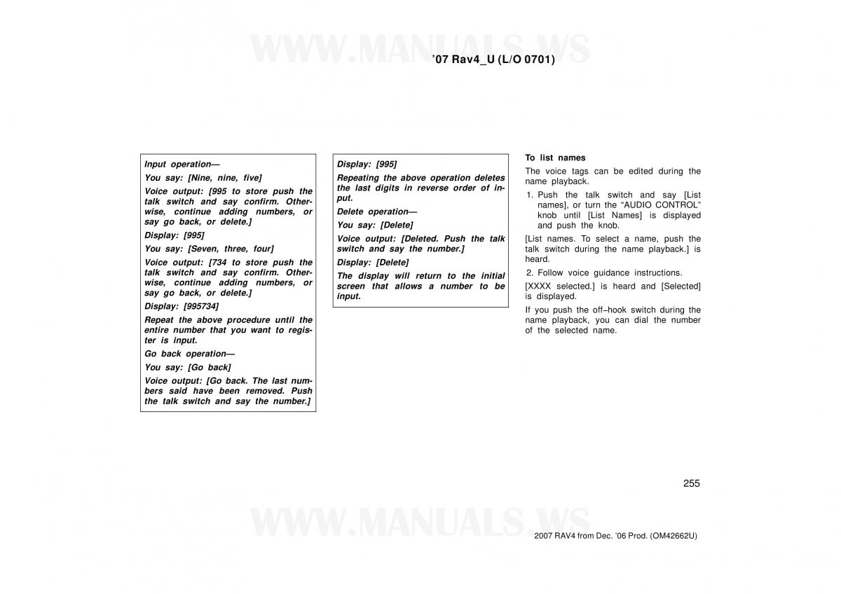 Toyota RAV4 III 3 owners manual / page 255