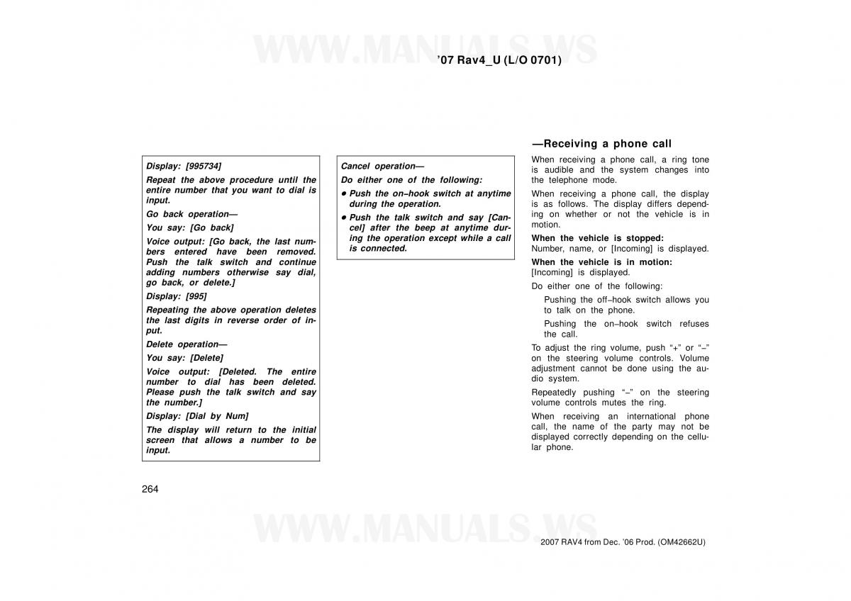 Toyota RAV4 III 3 owners manual / page 264