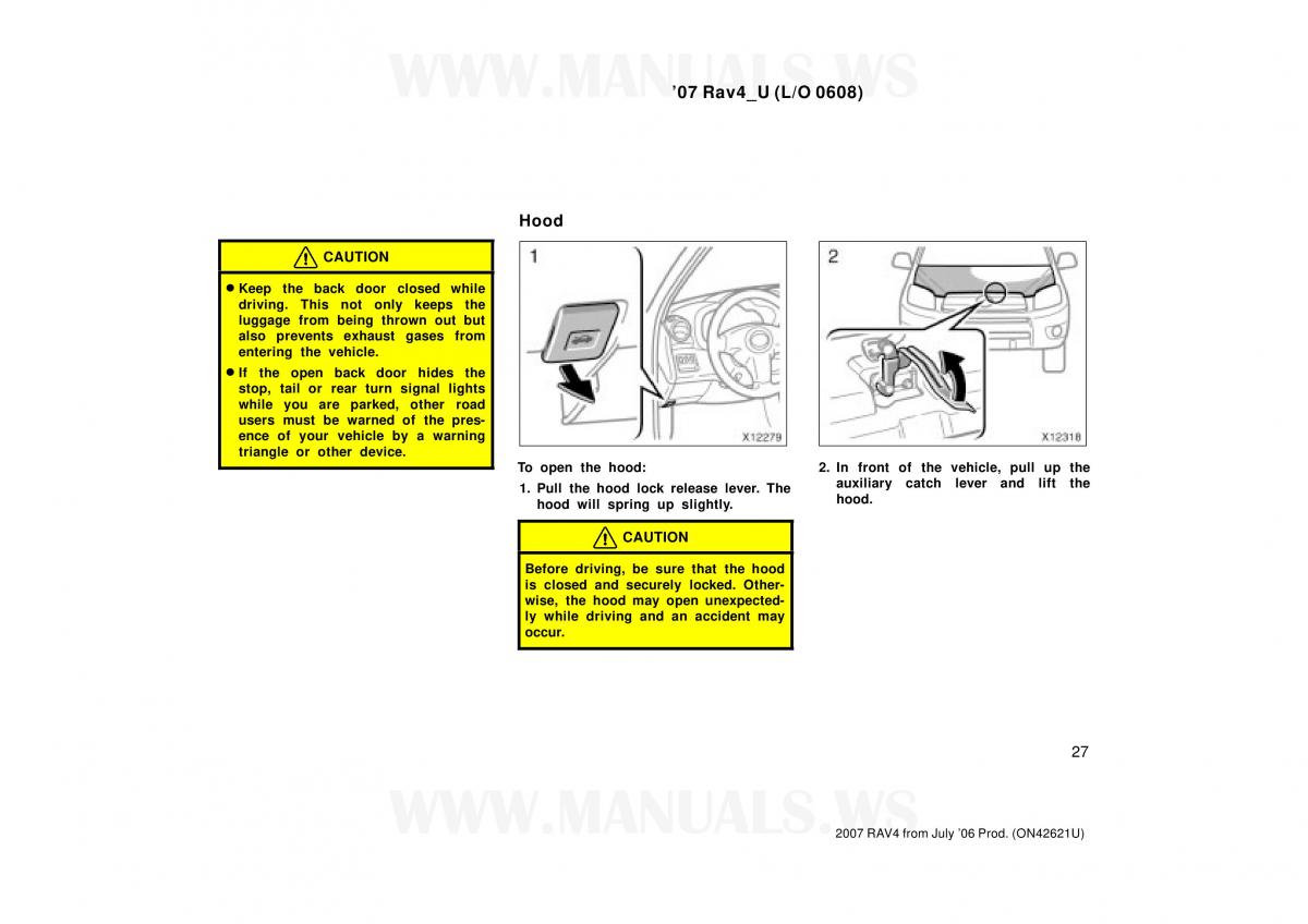 Toyota RAV4 III 3 owners manual / page 27