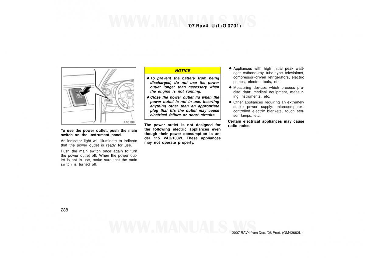 Toyota RAV4 III 3 owners manual / page 288