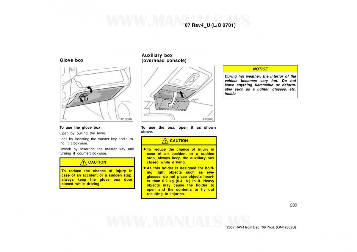 Toyota RAV4 III 3 owners manual / page 289