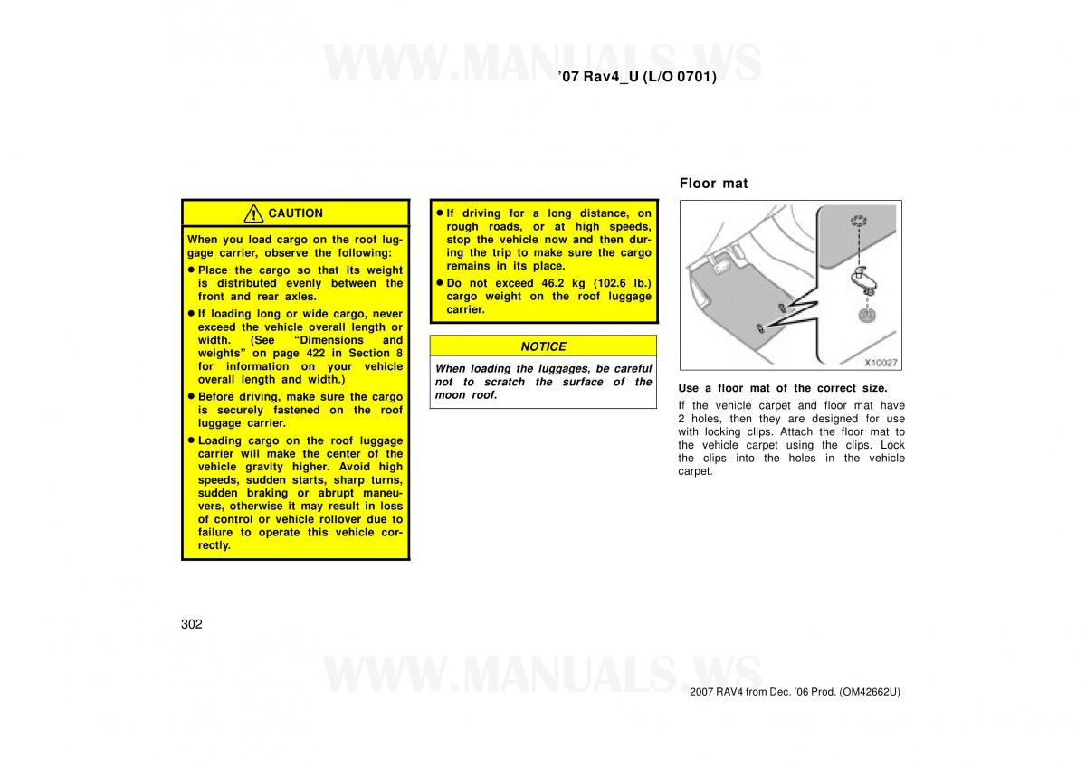 Toyota RAV4 III 3 owners manual / page 302