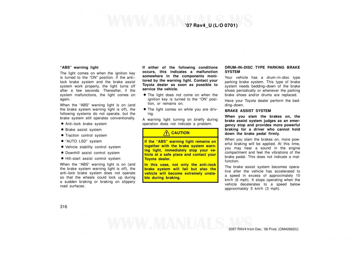 Toyota RAV4 III 3 owners manual / page 316