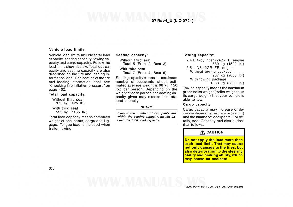 Toyota RAV4 III 3 owners manual / page 330