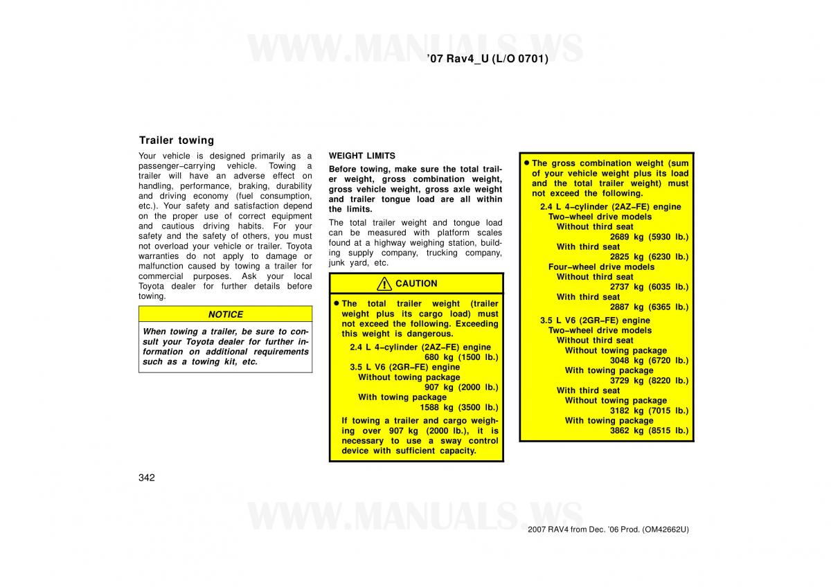 Toyota RAV4 III 3 owners manual / page 342