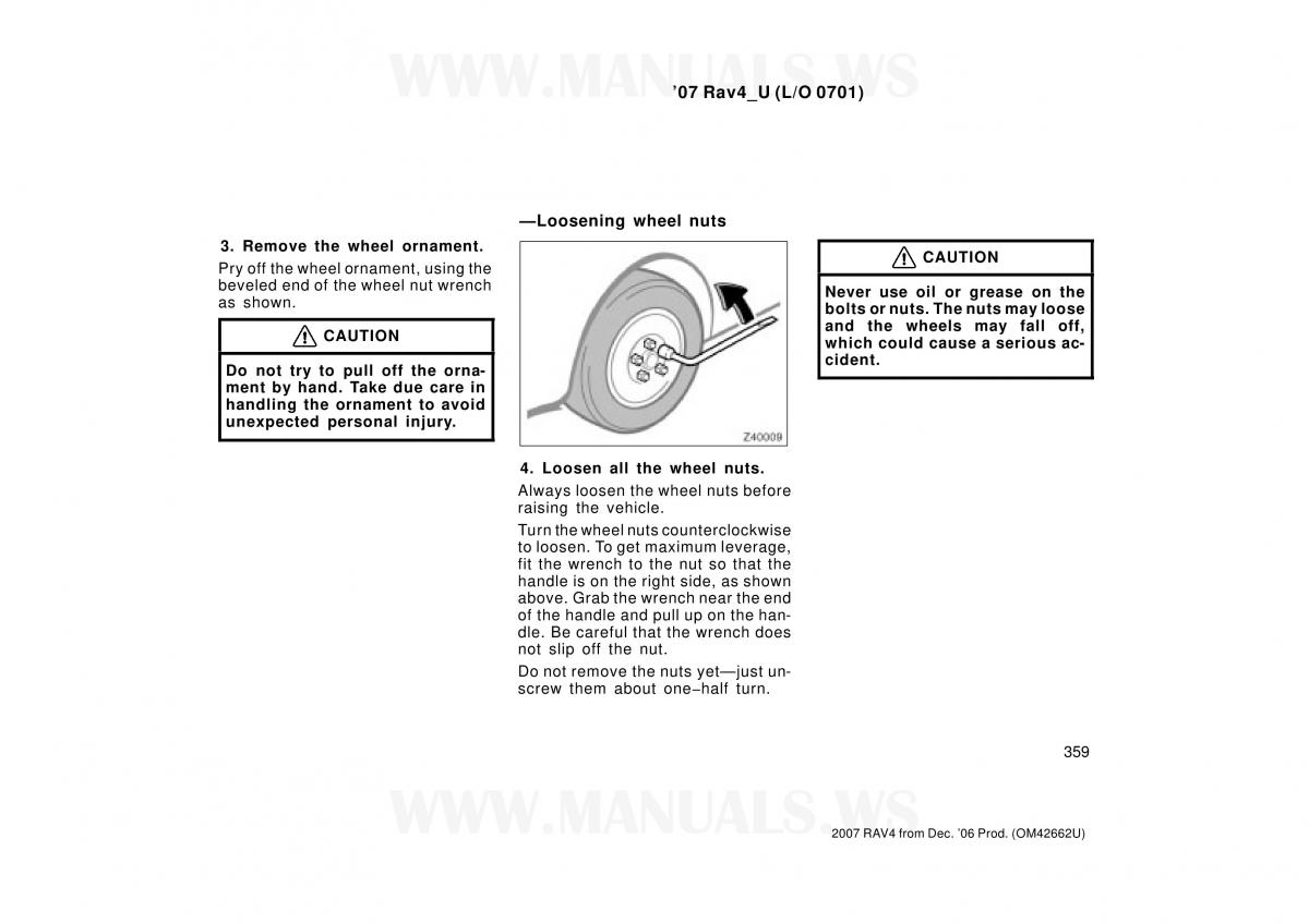 Toyota RAV4 III 3 owners manual / page 359