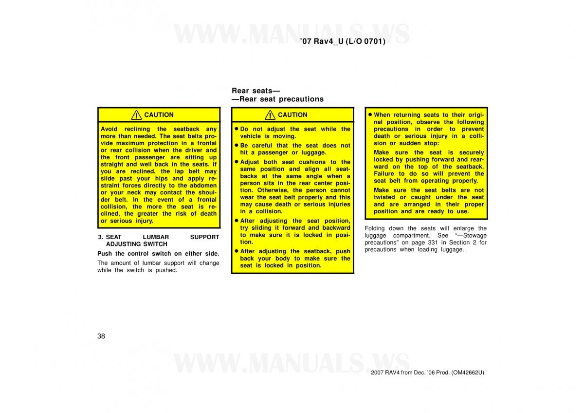 Toyota RAV4 III 3 owners manual / page 38