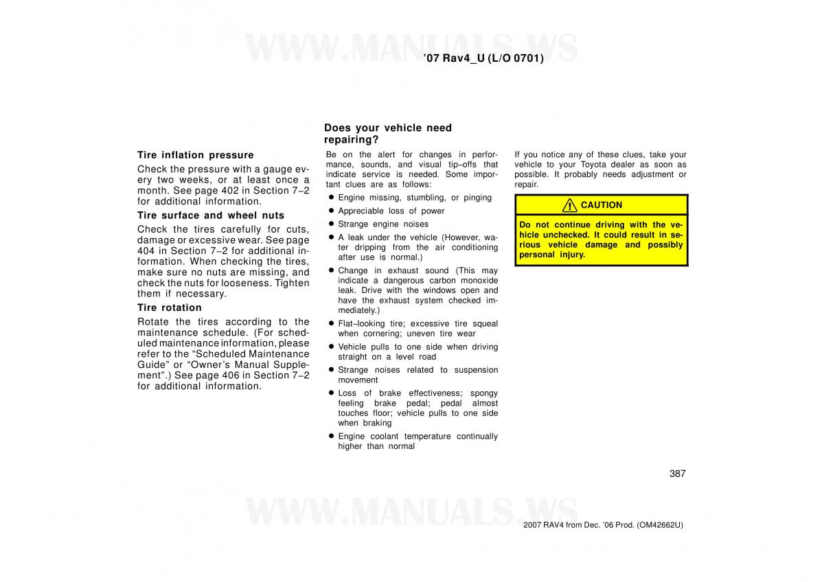 Toyota RAV4 III 3 owners manual / page 387