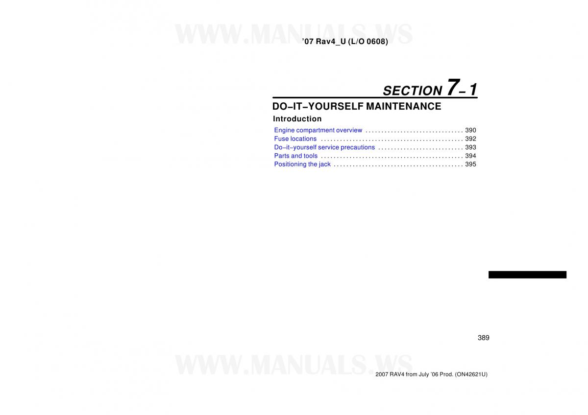 Toyota RAV4 III 3 owners manual / page 389