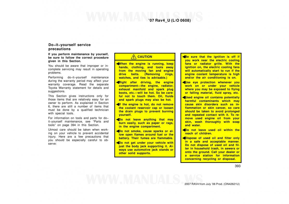 Toyota RAV4 III 3 owners manual / page 393