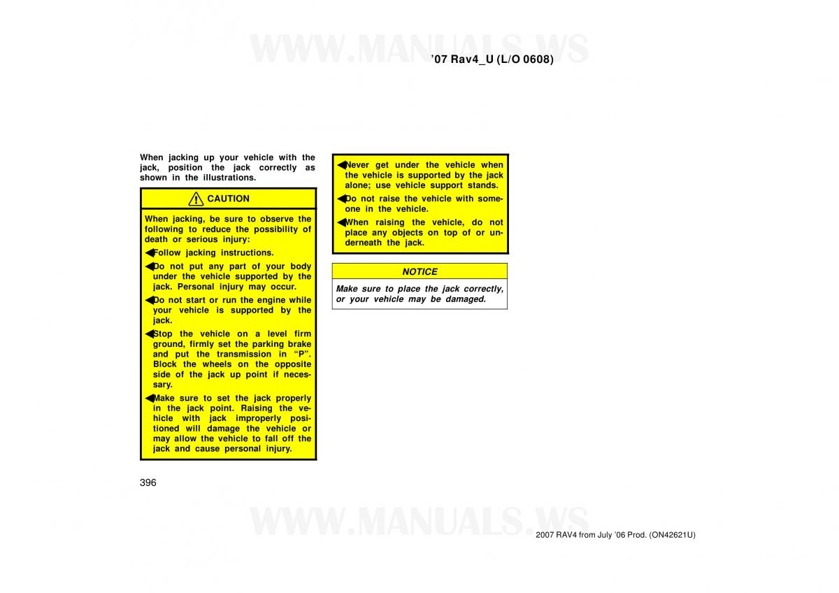 Toyota RAV4 III 3 owners manual / page 396