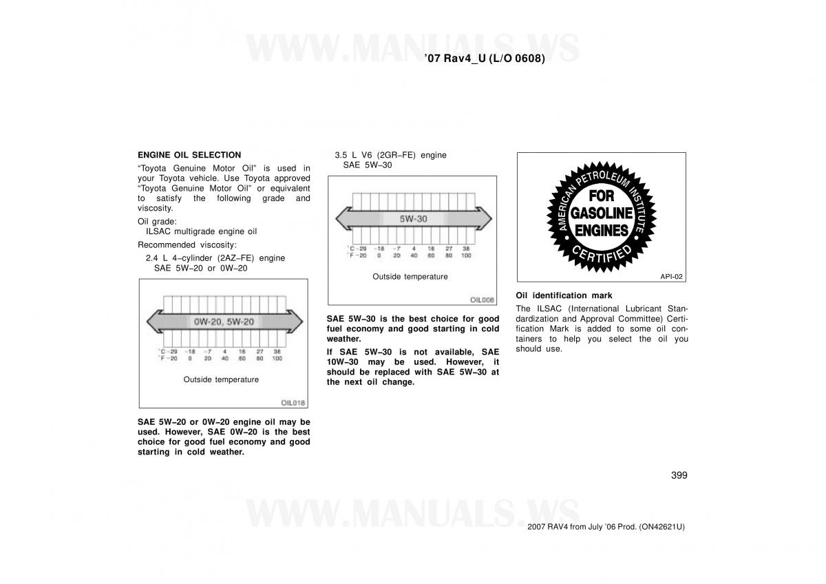 Toyota RAV4 III 3 owners manual / page 399