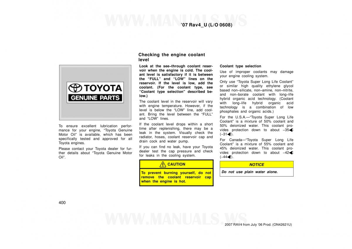 Toyota RAV4 III 3 owners manual / page 400