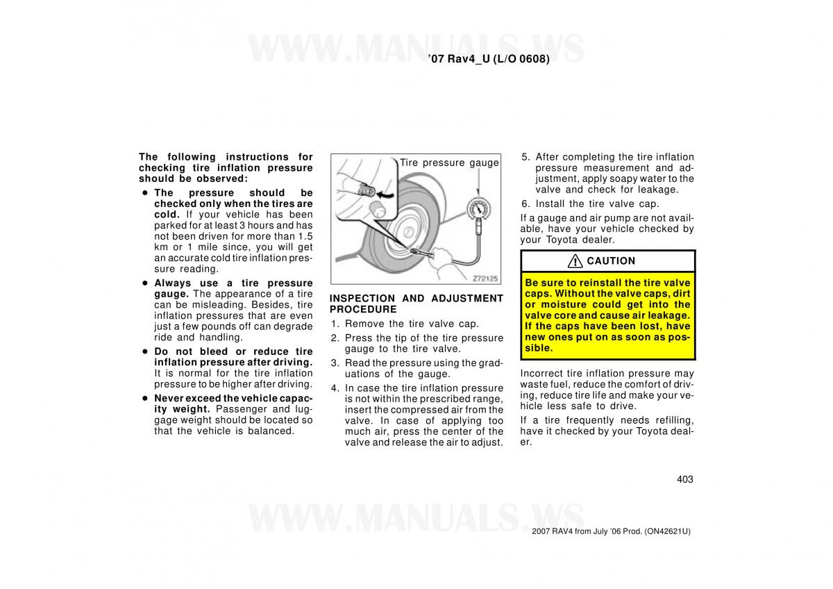 Toyota RAV4 III 3 owners manual / page 403
