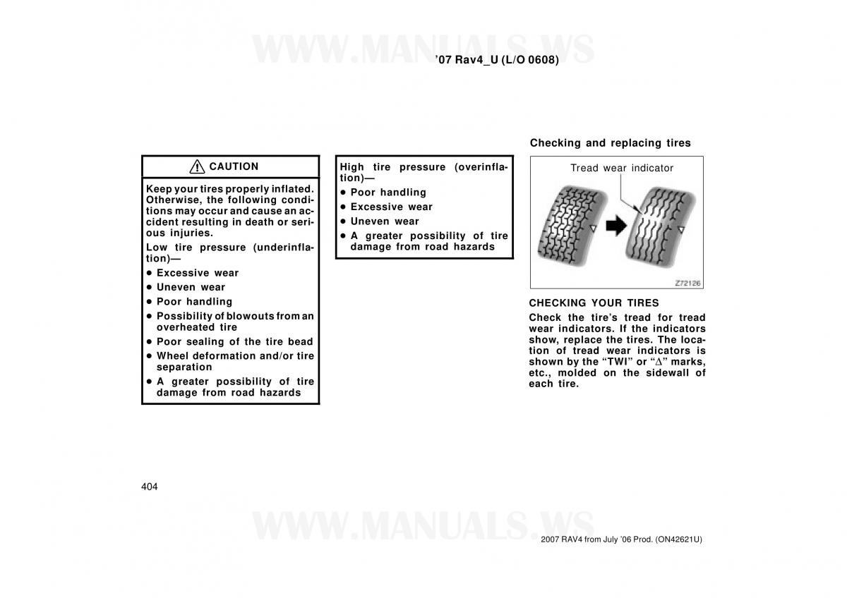 Toyota RAV4 III 3 owners manual / page 404