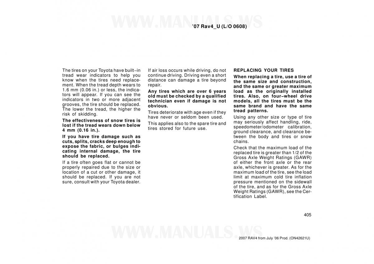 Toyota RAV4 III 3 owners manual / page 405