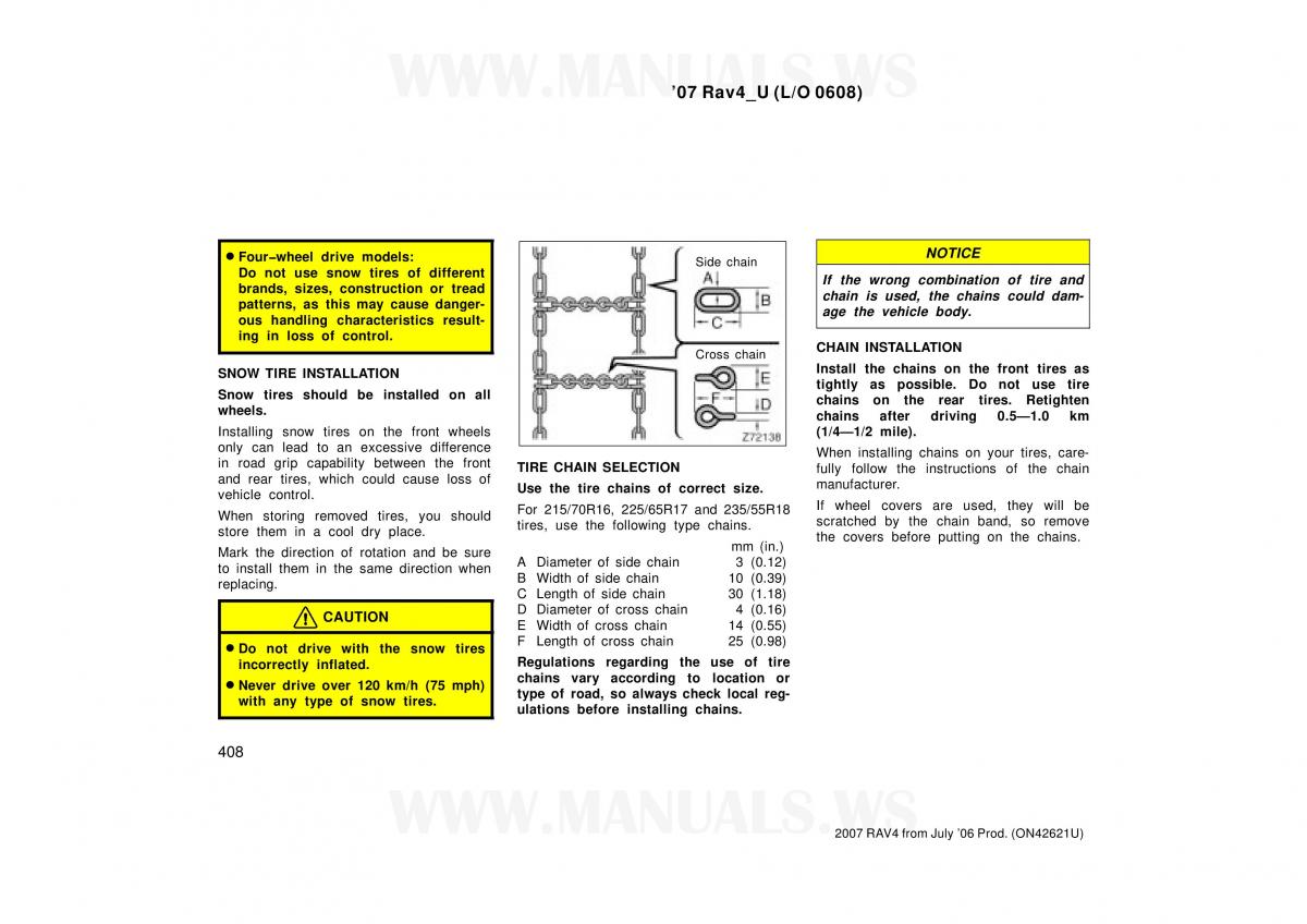 Toyota RAV4 III 3 owners manual / page 408