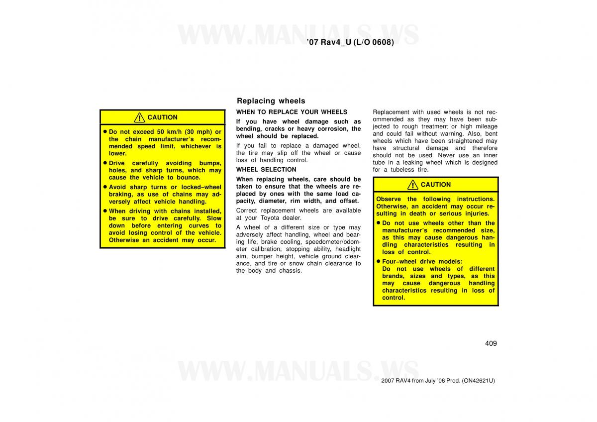 Toyota RAV4 III 3 owners manual / page 409