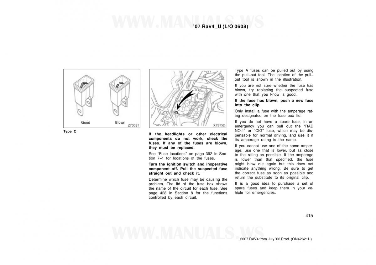 Toyota RAV4 III 3 owners manual / page 429