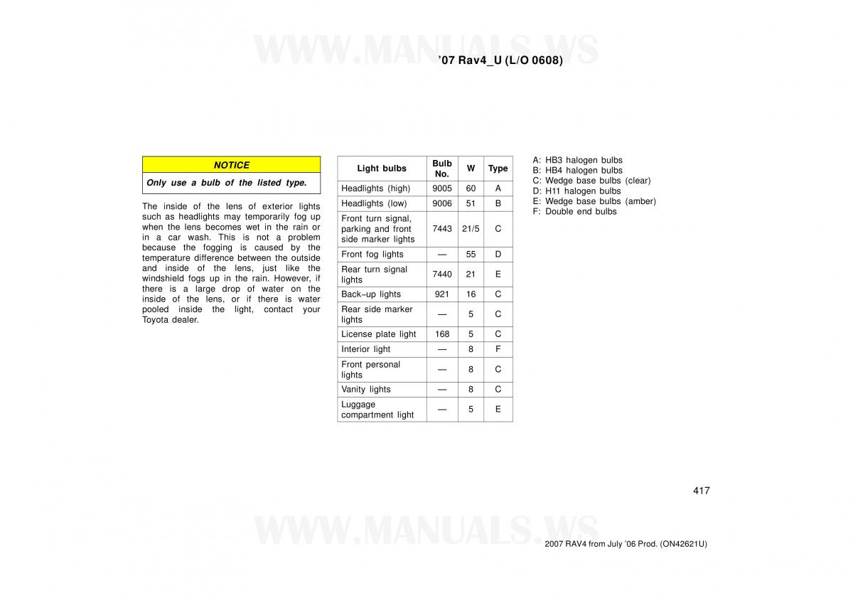 Toyota RAV4 III 3 owners manual / page 431