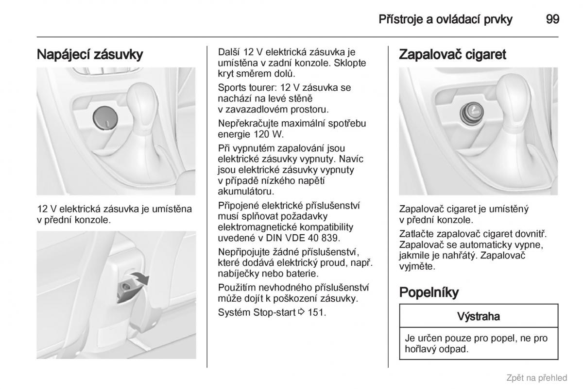 Opel Astra J IV 4 navod k obsludze / page 100