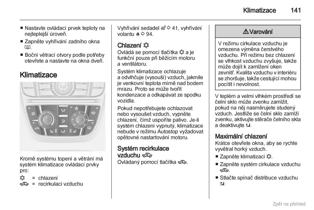 Opel Astra J IV 4 navod k obsludze / page 142