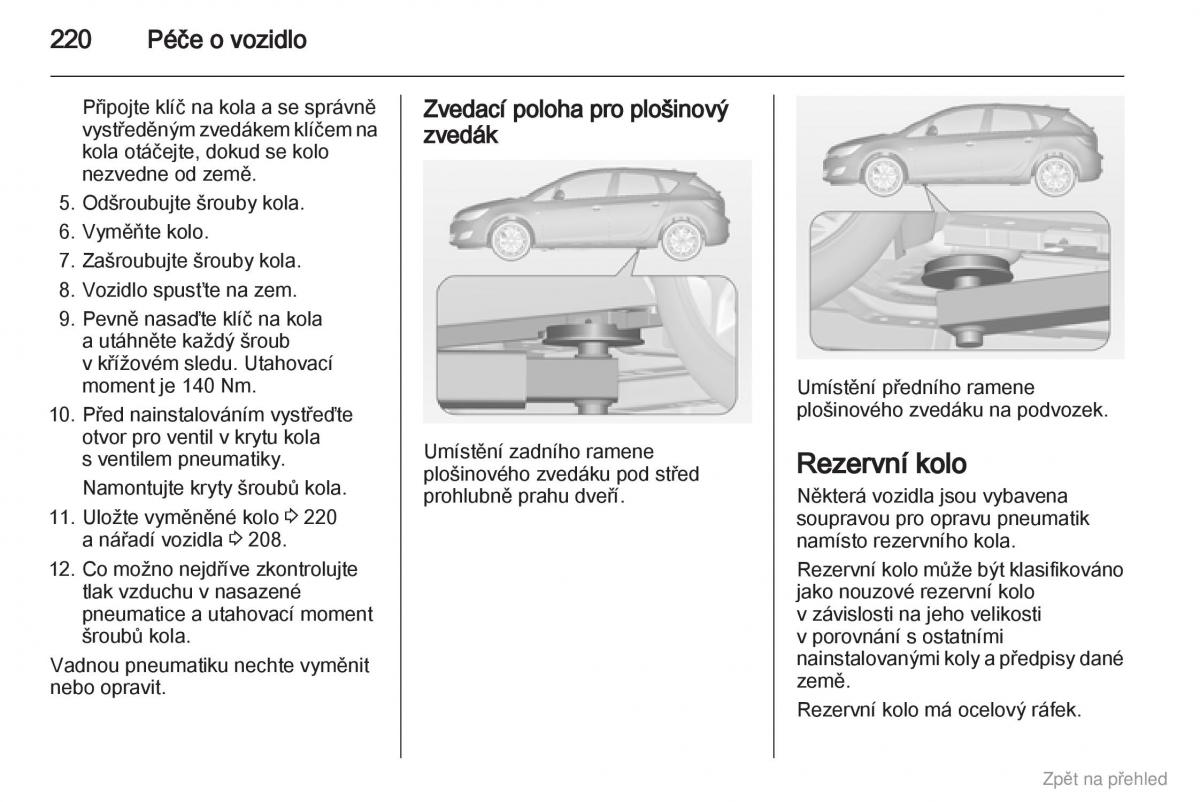 Opel Astra J IV 4 navod k obsludze / page 221