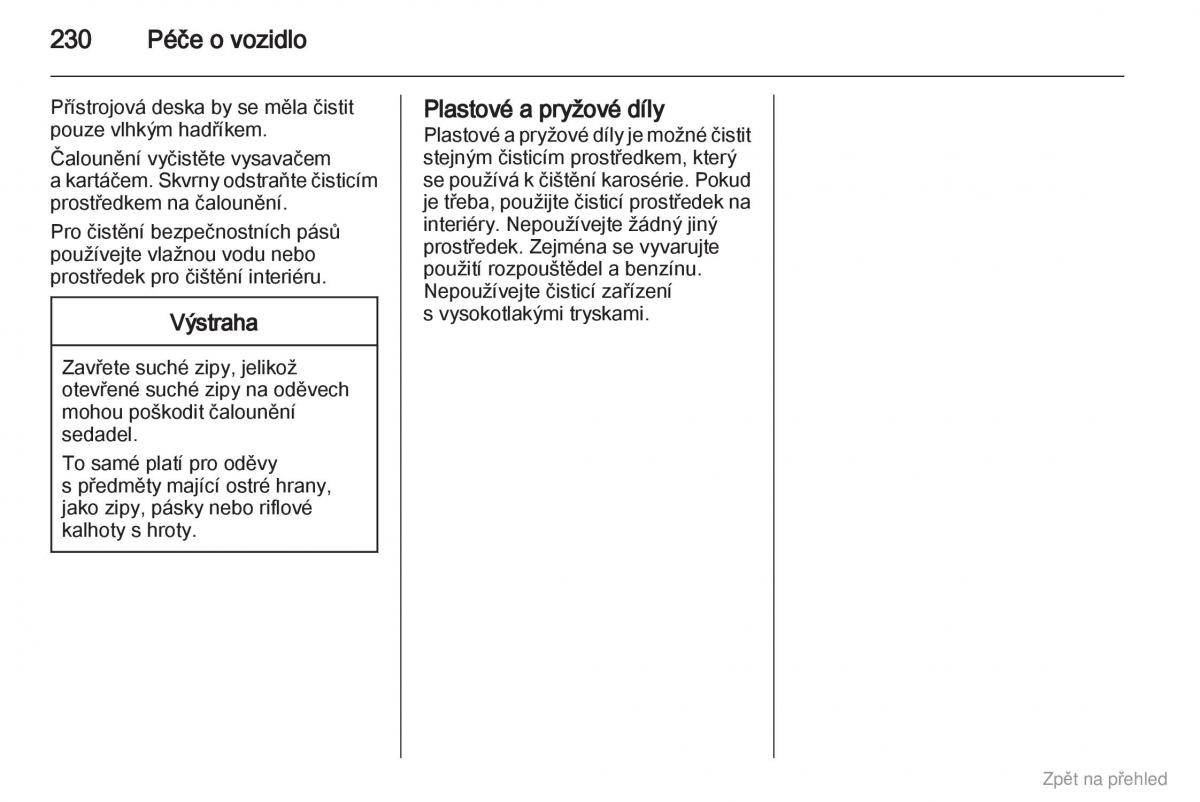 Opel Astra J IV 4 navod k obsludze / page 231