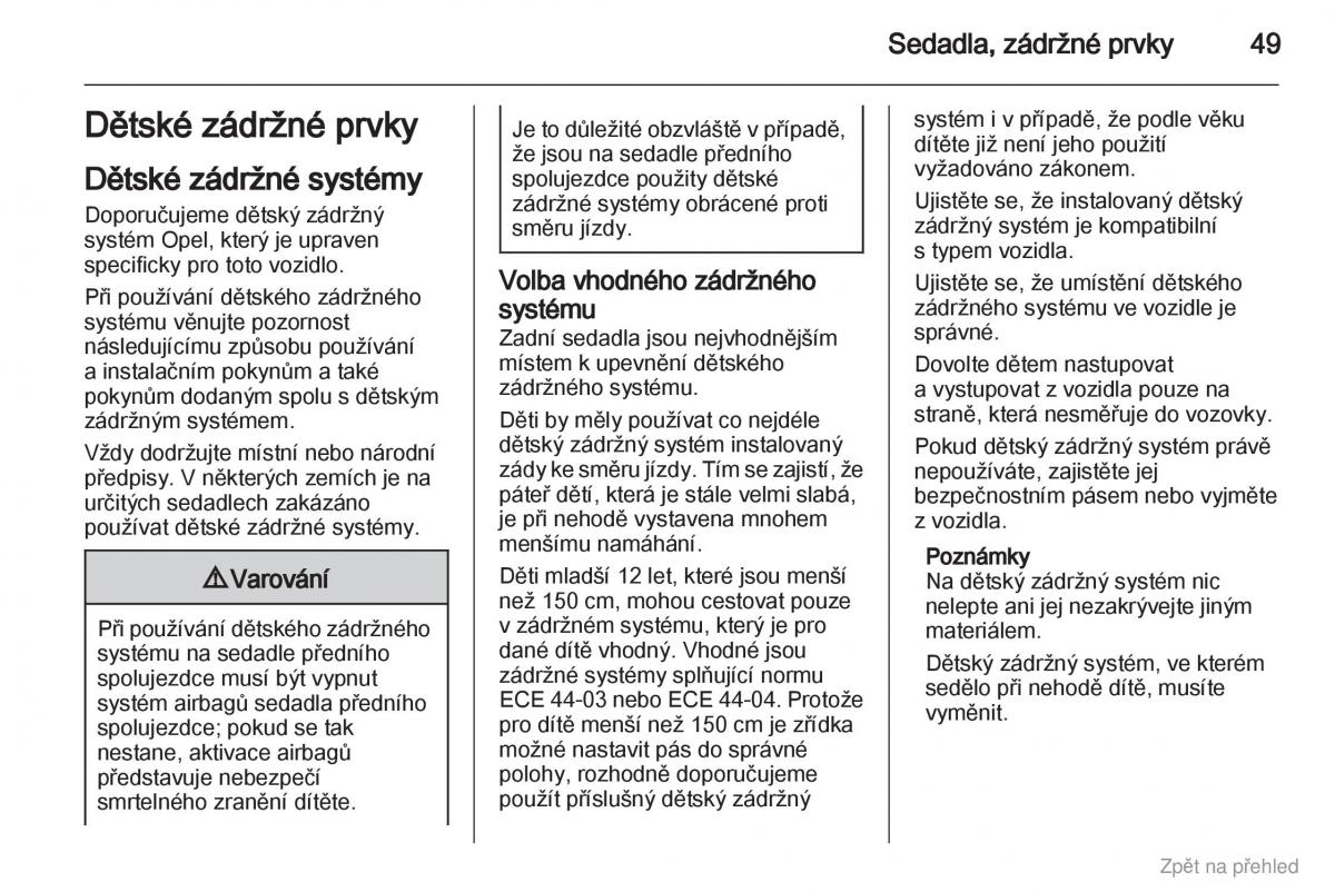 Opel Astra J IV 4 navod k obsludze / page 50