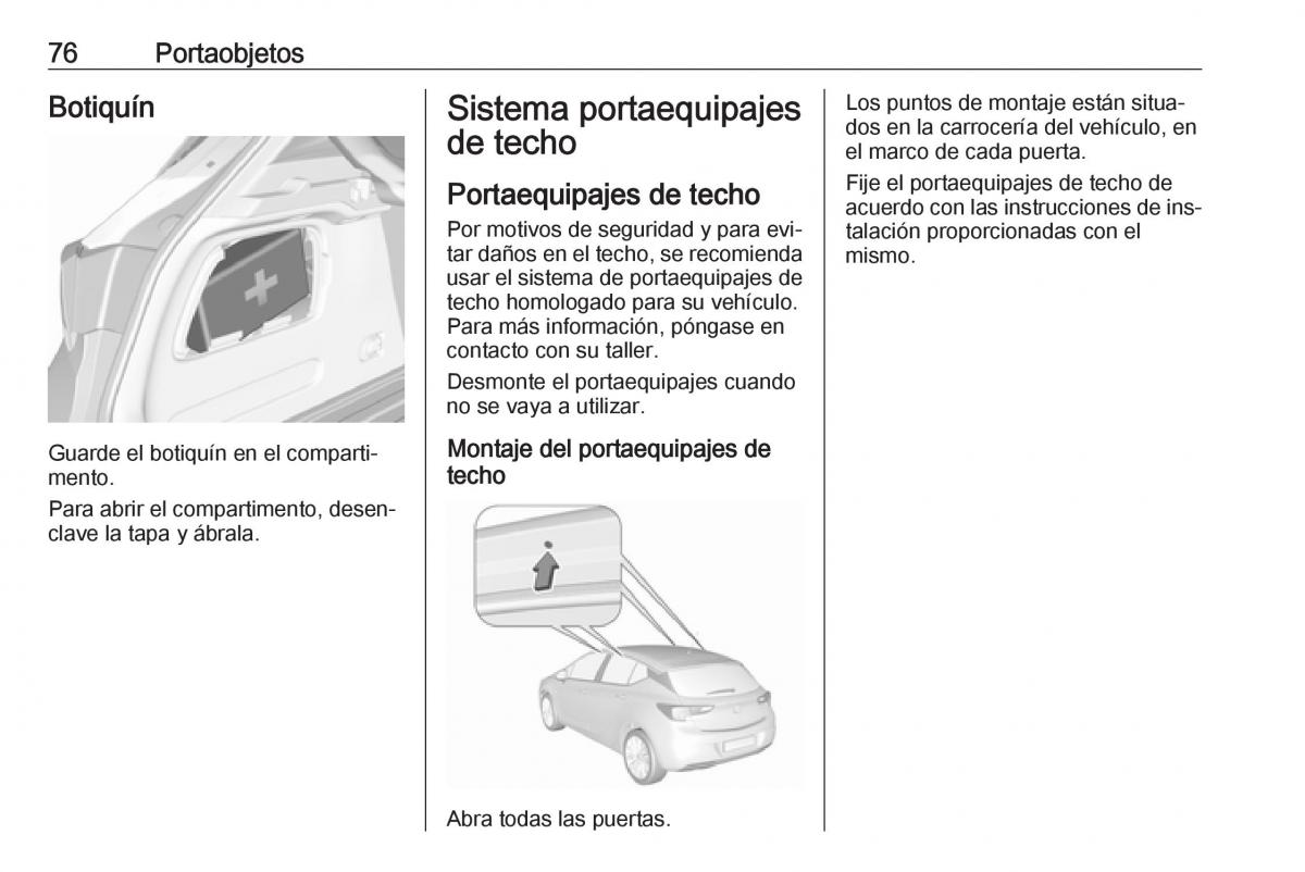 Opel Astra J IV 4 manual del propietario / page 78