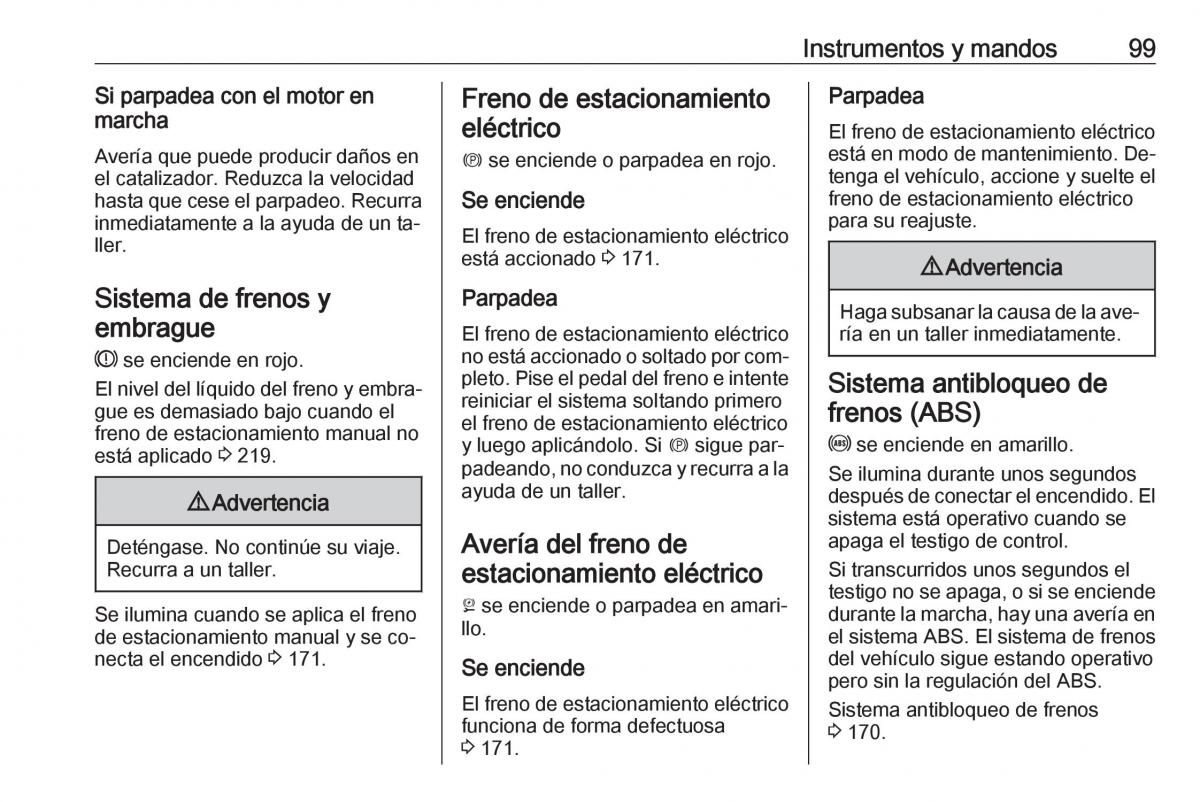 Opel Astra J IV 4 manual del propietario / page 101