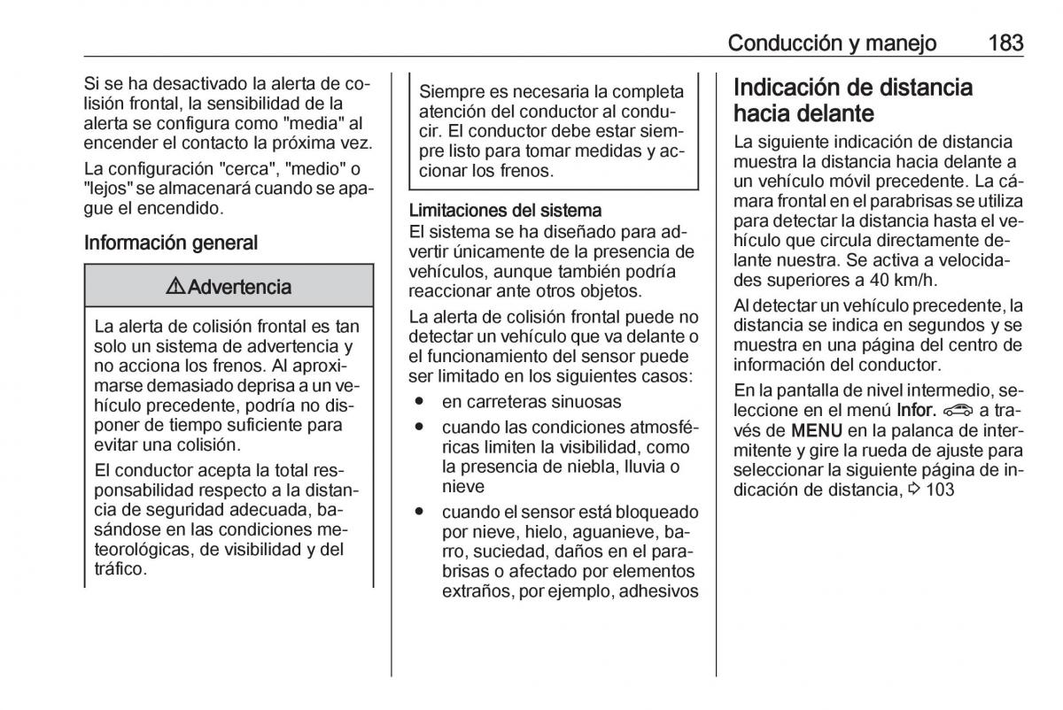 Opel Astra J IV 4 manual del propietario / page 185