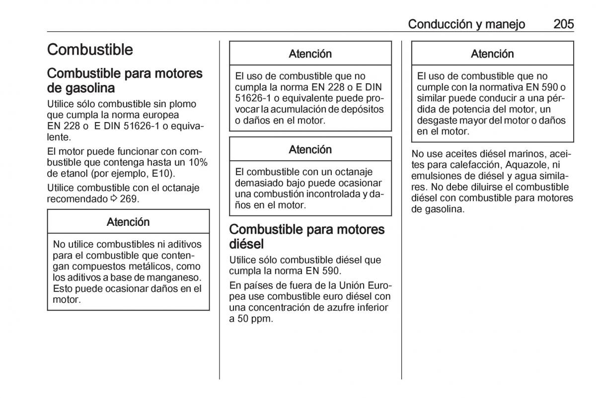 Opel Astra J IV 4 manual del propietario / page 207