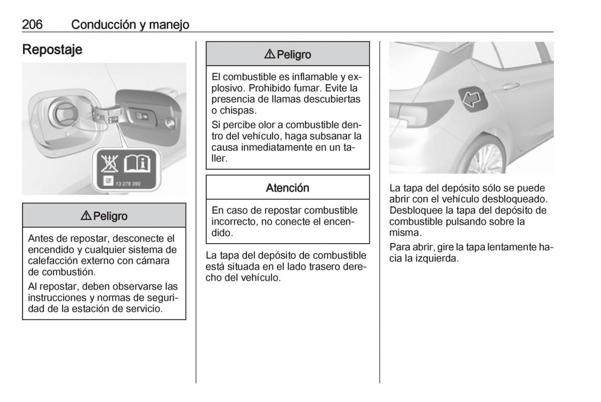 Opel Astra J IV 4 manual del propietario / page 208