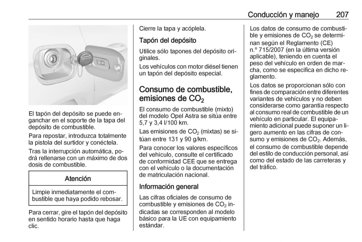 Opel Astra J IV 4 manual del propietario / page 209