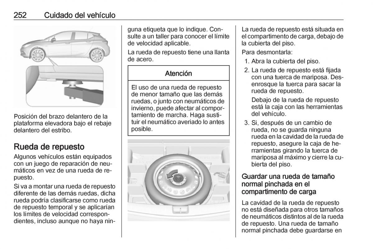 Opel Astra J IV 4 manual del propietario / page 254