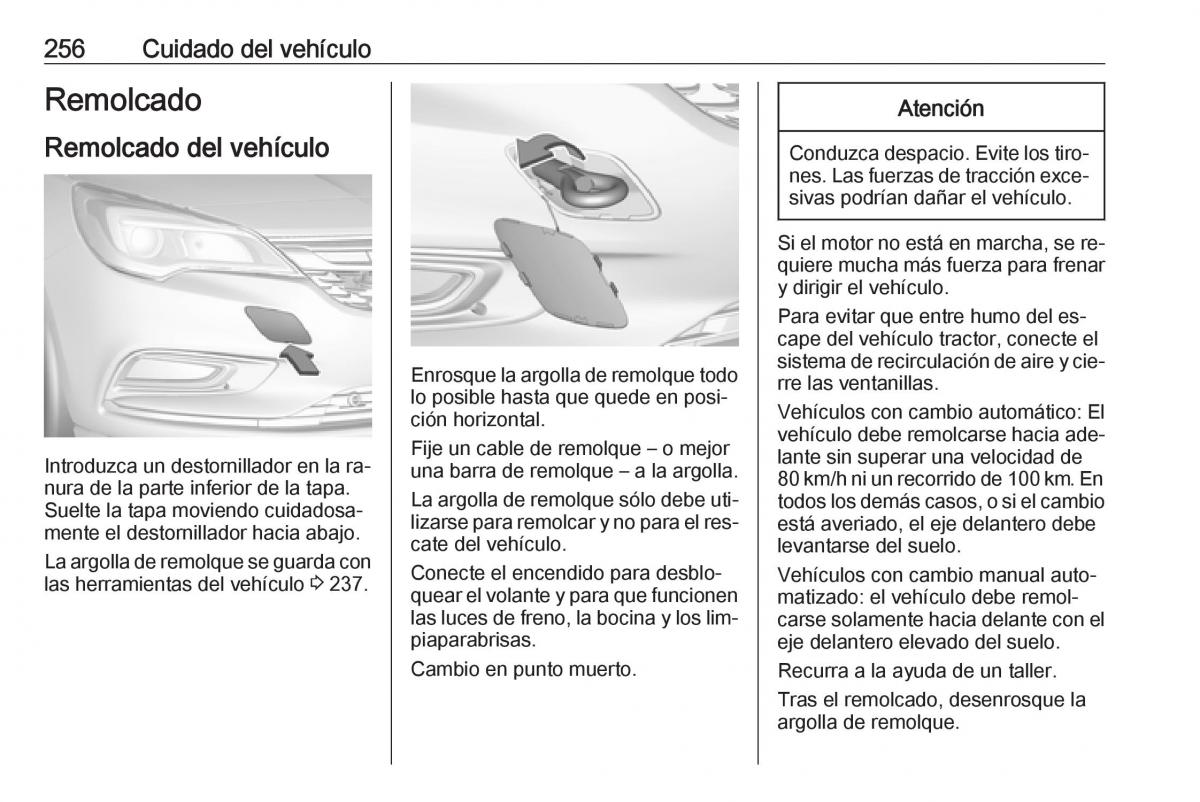 Opel Astra J IV 4 manual del propietario / page 258