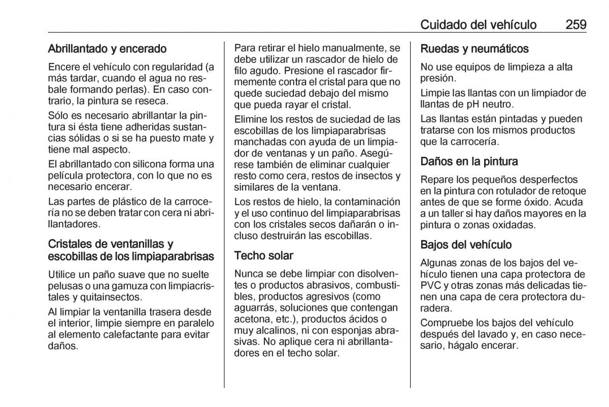 Opel Astra J IV 4 manual del propietario / page 261