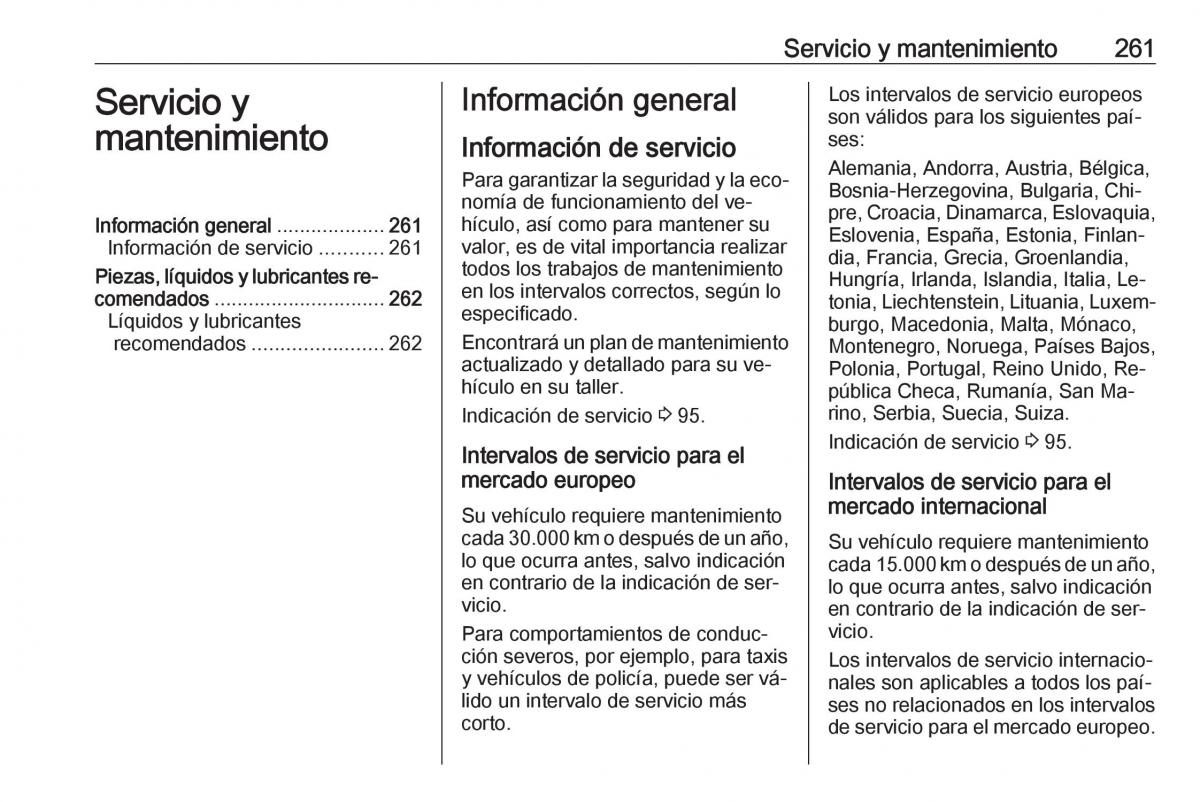 Opel Astra J IV 4 manual del propietario / page 263